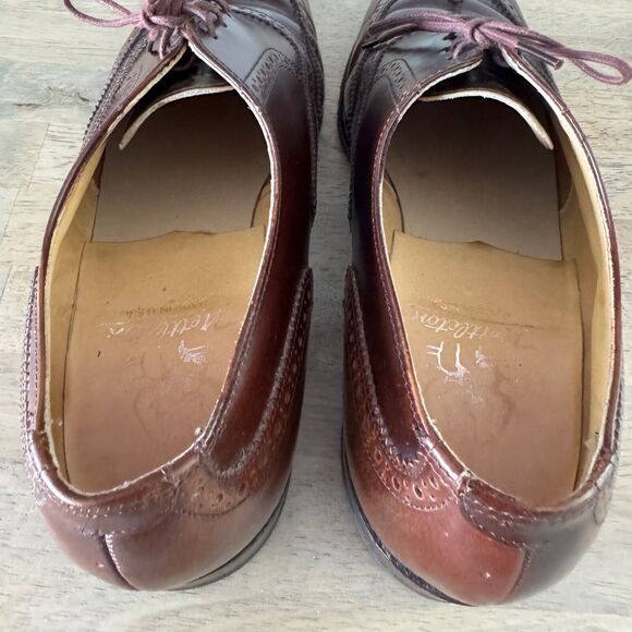 Nettleton Brown Leather Wingtip Shoes Mens Size 8.5 M 90907 Lace Up Made in USA main image 7